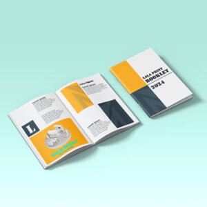 a saddle stitch book open and half open