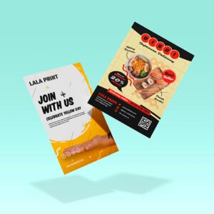 Large format posters, one with Japanese food ramen sushi. Another one is "join with us" poster to celebrate